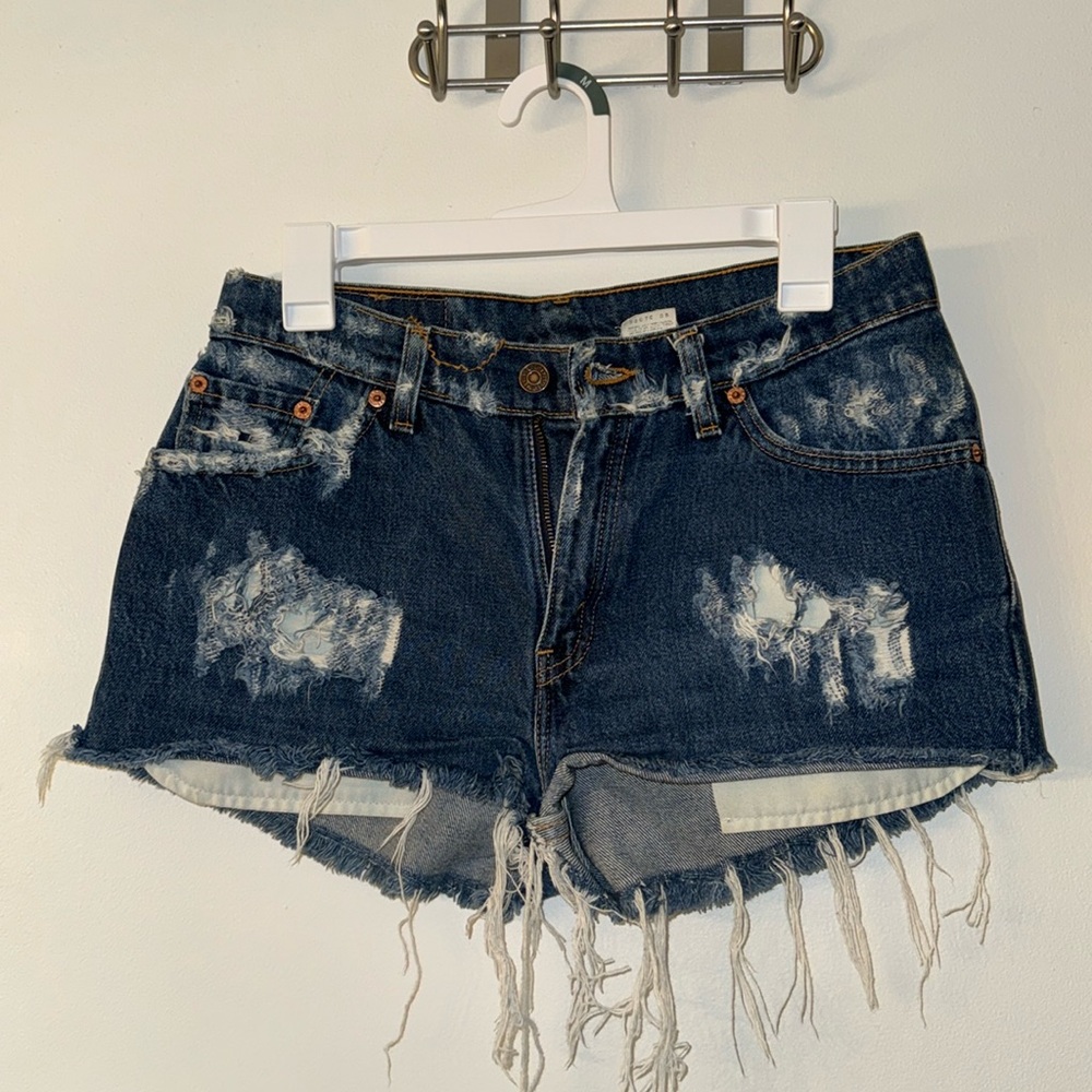 Levi distressed Jean shorts